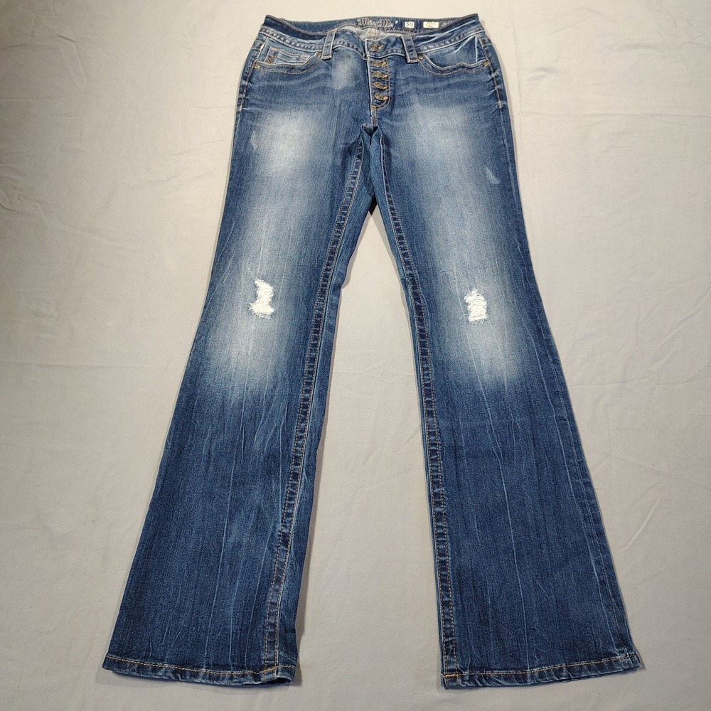 Miss Me Jeans Womens 30 Bootcut Button Fly Distressed Denim MS5151B306